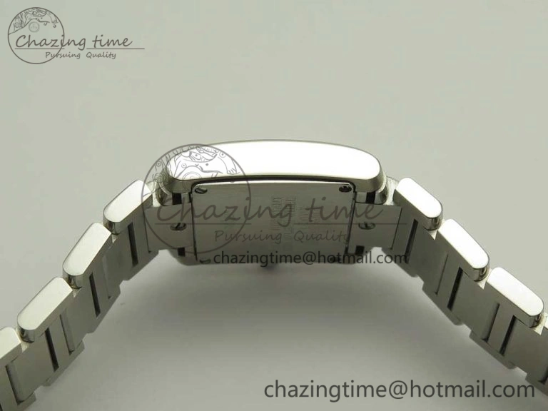 Tank Francaise Ladies 25mm SS 8848F 1:1 Best Edition Pink Dial on SS Bracelet Ronda Quartz