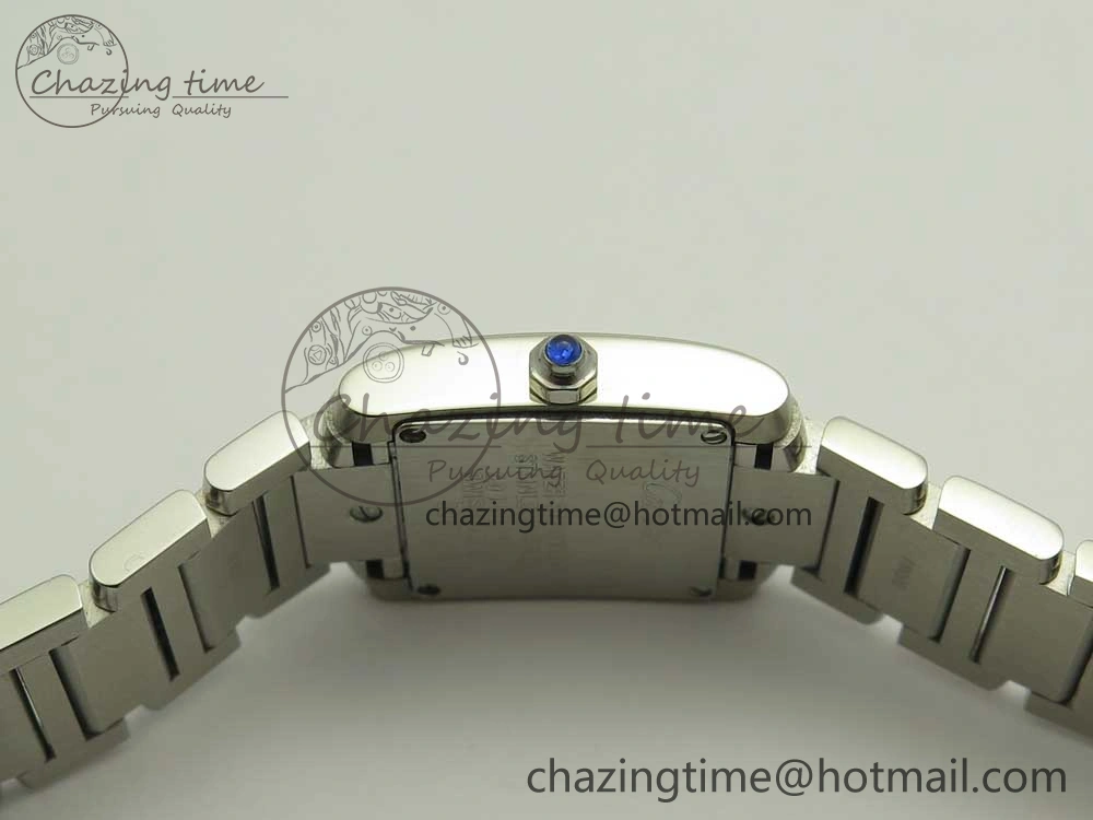 Tank Francaise Ladies 25mm SS 8848F 1:1 Best Edition Pink Dial on SS Bracelet Ronda Quartz