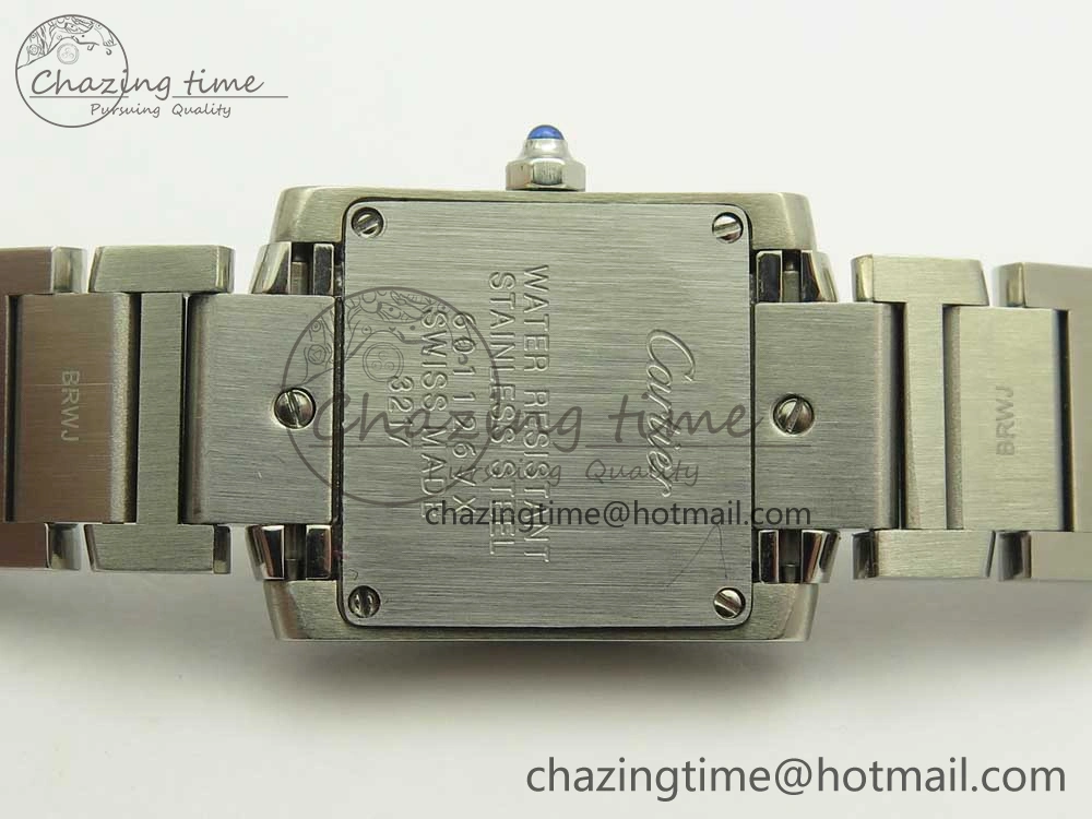 Tank Francaise Ladies 25mm SS 8848F 1:1 Best Edition Pink Dial on SS Bracelet Ronda Quartz