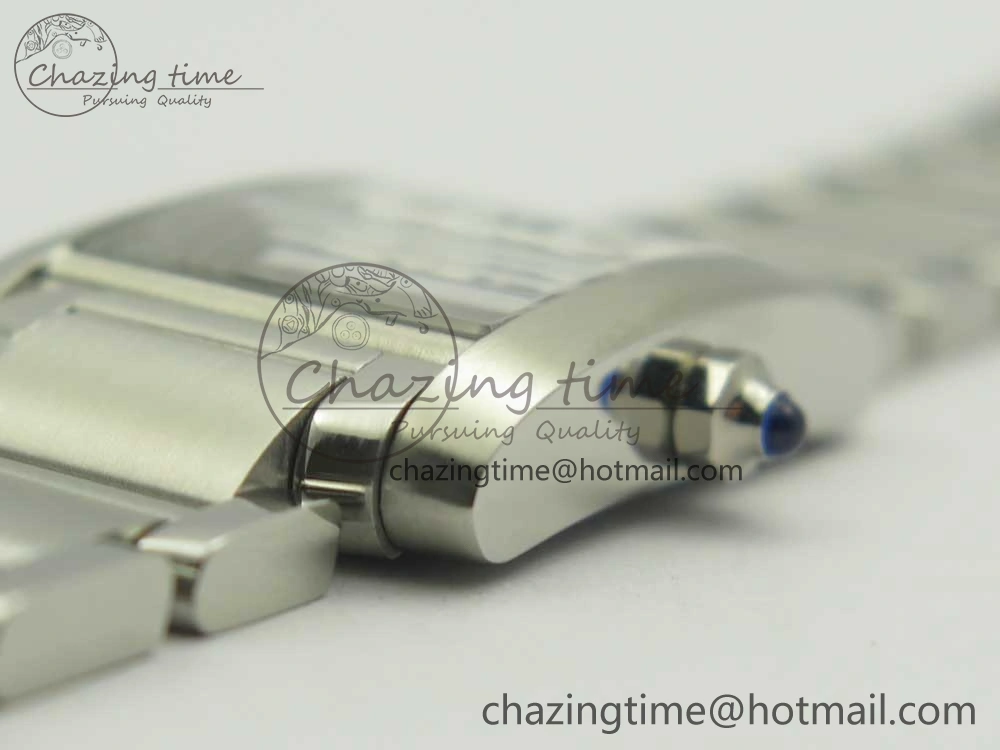 Tank Francaise Ladies 25mm SS 8848F 1:1 Best Edition White Dial Diamond Markers on SS Bracelet Ronda Quartz