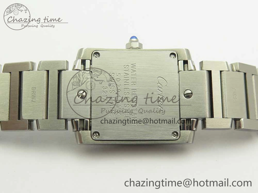Tank Francaise Ladies 25mm SS 8848F 1:1 Best Edition White Dial Diamond Markers on SS Bracelet Ronda Quartz