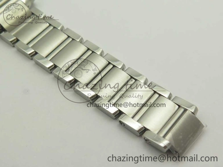 Tank Francaise Ladies 25mm SS 8848F 1:1 Best Edition White Dial Diamond Markers on SS Bracelet Ronda Quartz