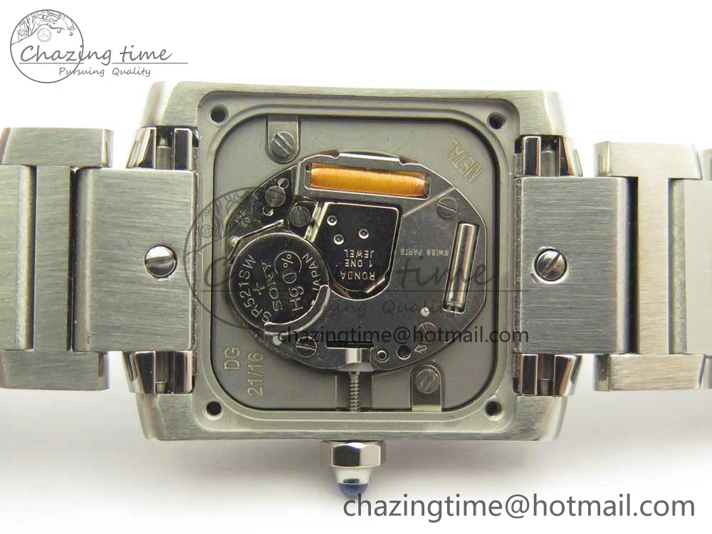 Tank Francaise Ladies 25mm SS 8848F 1:1 Best Edition White Dial Diamond Markers on SS Bracelet Ronda Quartz