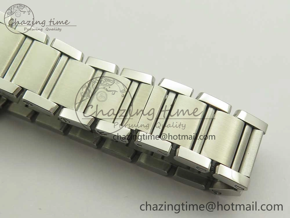 Tank Francaise Ladies 25mm SS 8848F 1:1 Best Edition White Dial Diamond Markers on SS Bracelet Ronda Quartz