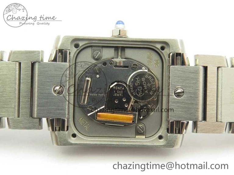 Tank Francaise Ladies 25mm SS 8848F 1:1 Best Edition White Dial Diamond Markers on SS Bracelet Ronda Quartz