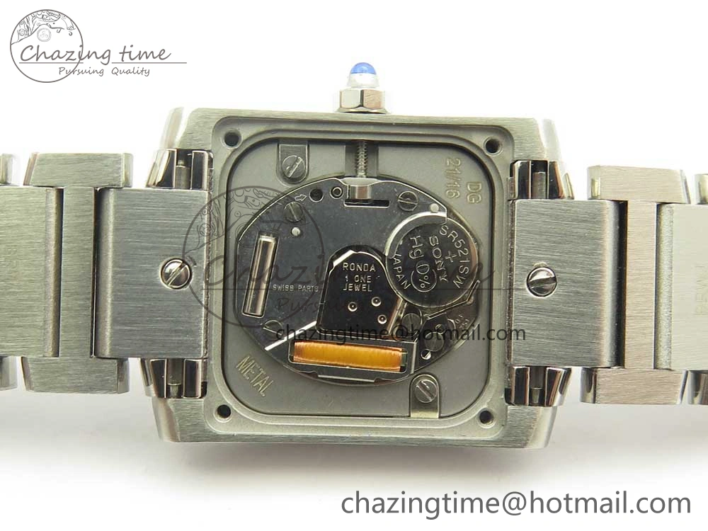 Tank Francaise Ladies 25mm SS 8848F 1:1 Best Edition White Dial Diamond Markers on SS Bracelet Ronda Quartz