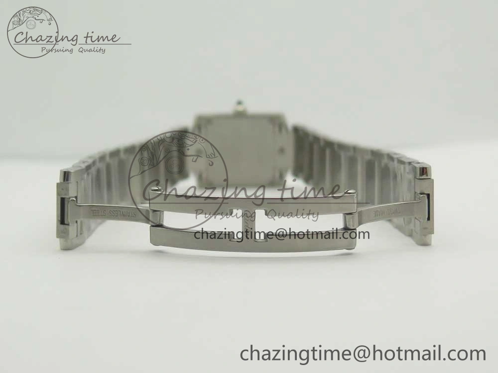 Tank Francaise Ladies 25mm SS 8848F 1:1 Best Edition White Dial on SS Bracelet Ronda Quartz