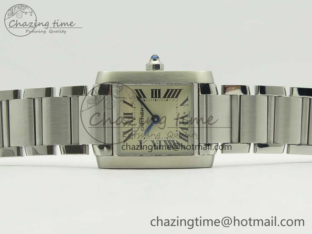 Tank Francaise Ladies 25mm SS 8848F 1:1 Best Edition White Dial on SS Bracelet Ronda Quartz