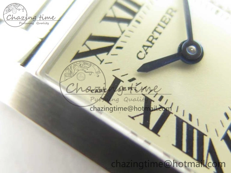 Tank Francaise Ladies 25mm SS 8848F 1:1 Best Edition White Dial on SS Bracelet Ronda Quartz
