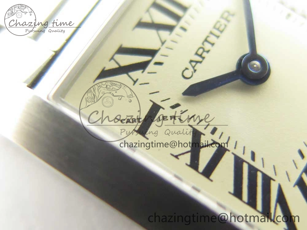 Tank Francaise Ladies 25mm SS 8848F 1:1 Best Edition White Dial on SS Bracelet Ronda Quartz