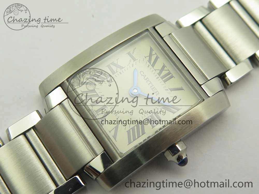 Tank Francaise Ladies 25mm SS 8848F 1:1 Best Edition White Dial on SS Bracelet Ronda Quartz