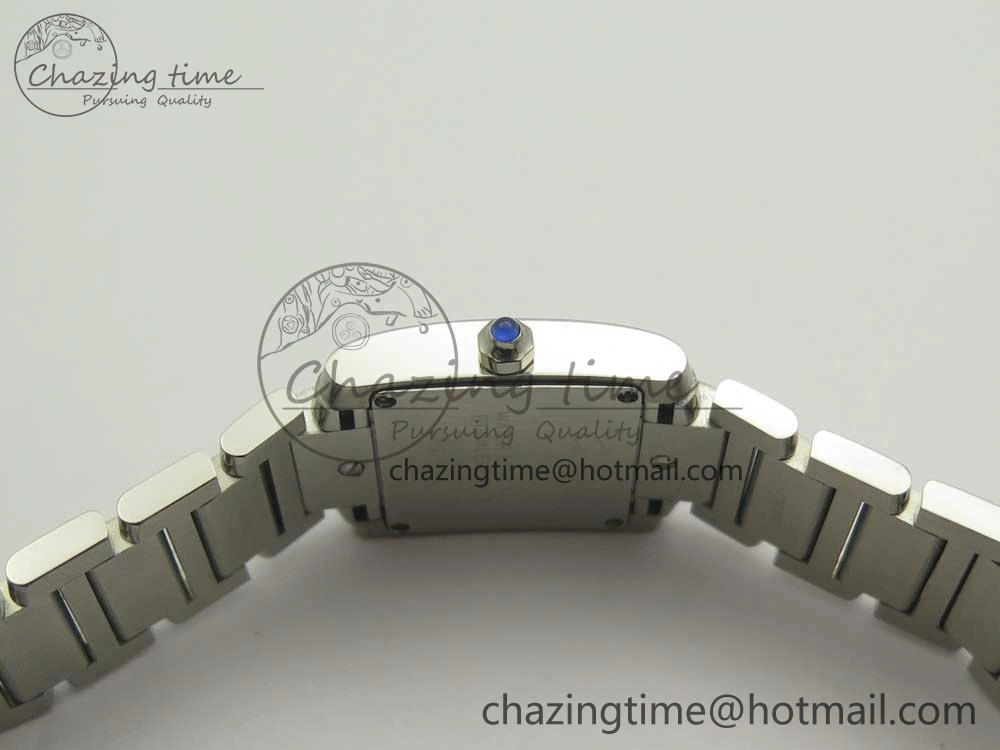 Tank Francaise Ladies 25mm SS 8848F 1:1 Best Edition White Dial on SS Bracelet Ronda Quartz