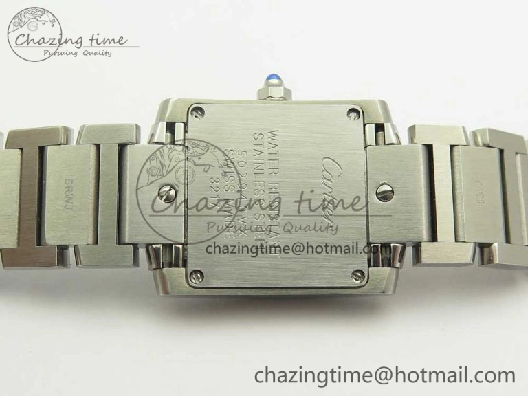Tank Francaise Ladies 25mm SS 8848F 1:1 Best Edition White Dial on SS Bracelet Ronda Quartz