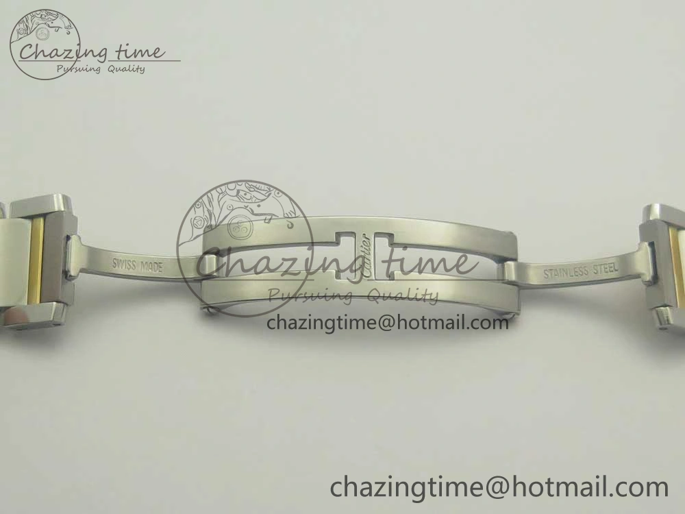 Tank Francaise Ladies 25mm SS YG 8848F 1:1 Best Edition Ivory Dial on SS YG Bracelet Ronda Quartz