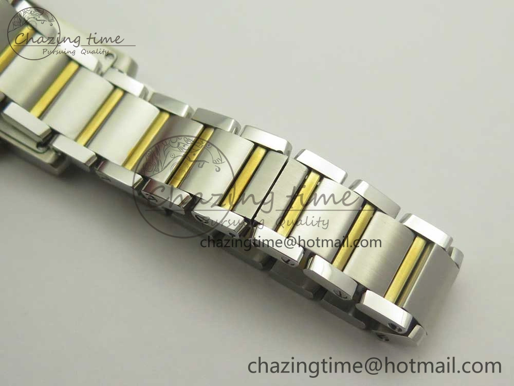 Tank Francaise Ladies 25mm SS YG 8848F 1:1 Best Edition Ivory Dial on SS YG Bracelet Ronda Quartz
