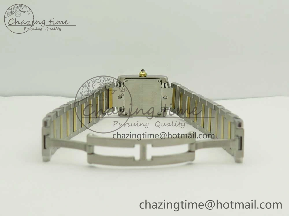 Tank Francaise Ladies 25mm SS YG 8848F 1:1 Best Edition Ivory Dial on SS YG Bracelet Ronda Quartz