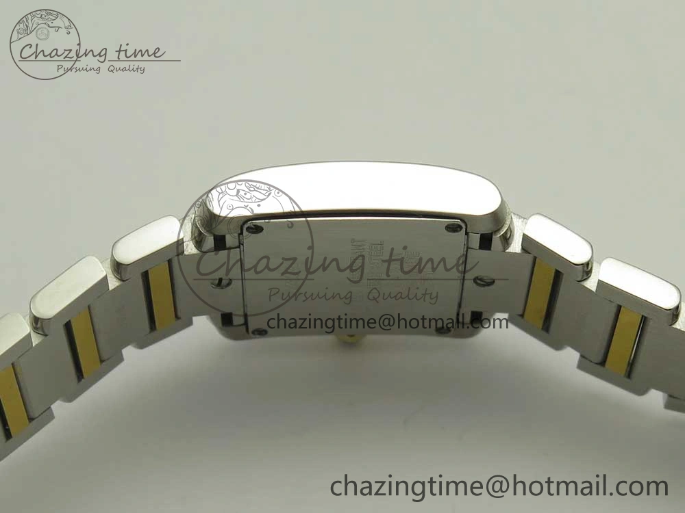 Tank Francaise Ladies 25mm SS YG 8848F 1:1 Best Edition Ivory Dial on SS YG Bracelet Ronda Quartz