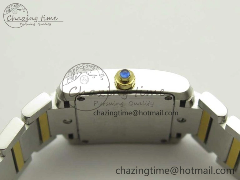 Tank Francaise Ladies 25mm SS YG 8848F 1:1 Best Edition Ivory Dial on SS YG Bracelet Ronda Quartz