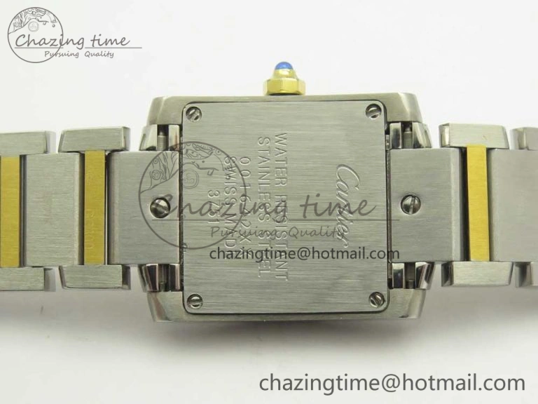 Tank Francaise Ladies 25mm SS YG 8848F 1:1 Best Edition Ivory Dial on SS YG Bracelet Ronda Quartz