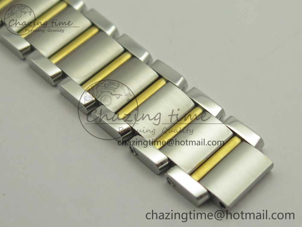 Tank Francaise Ladies 25mm SS YG 8848F 1:1 Best Edition Ivory Dial on SS YG Bracelet Ronda Quartz