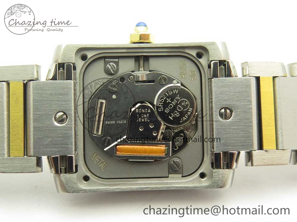 Tank Francaise Ladies 25mm SS YG 8848F 1:1 Best Edition Ivory Dial on SS YG Bracelet Ronda Quartz