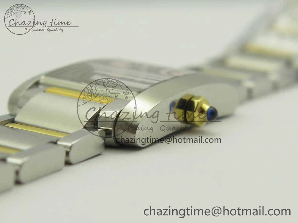 Tank Francaise Ladies 25mm SS YG 8848F 1:1 Best Edition Pink Dial on SS YG Bracelet Ronda Quartz