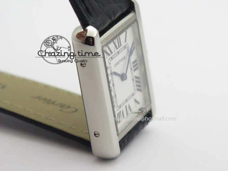 Tank Ladies 25mm SS GF 1:1 Best Edition White Dial On Black Croc Leather Ronda Quartz