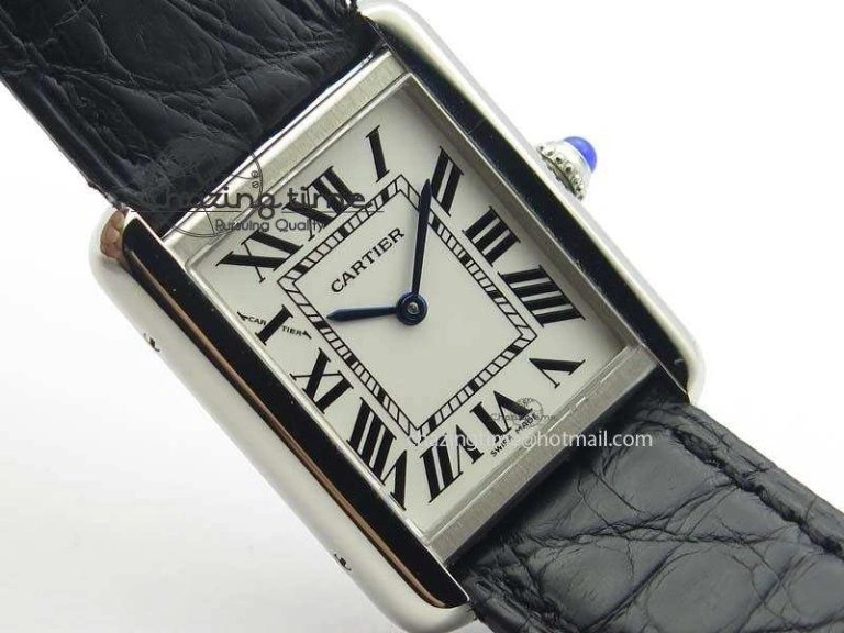 Tank Ladies 25mm SS GF 1:1 Best Edition White Dial On Black Croc Leather Ronda Quartz