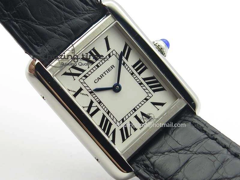 Tank Ladies 25mm SS GF 1:1 Best Edition White Dial On Black Croc Leather Ronda Quartz
