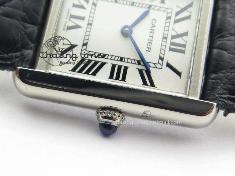 Tank Ladies 25mm SS GF 1:1 Best Edition White Dial On Black Croc Leather Ronda Quartz