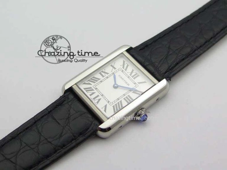 Tank Ladies 25mm SS GF 1:1 Best Edition White Dial On Black Croc Leather Ronda Quartz