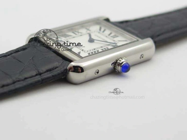 Tank Ladies 25mm SS GF 1:1 Best Edition White Dial On Black Croc Leather Ronda Quartz