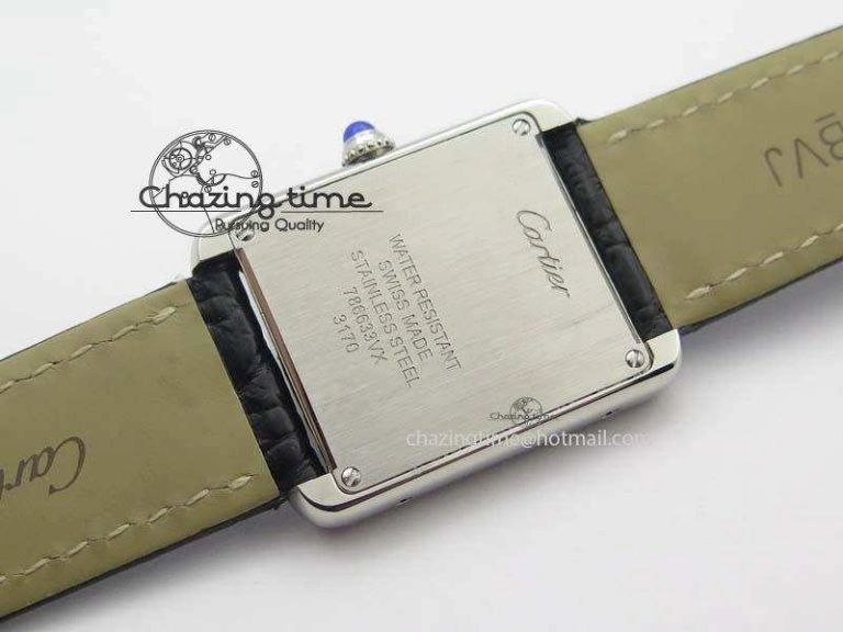 Tank Ladies 25mm SS GF 1:1 Best Edition White Dial On Black Croc Leather Ronda Quartz