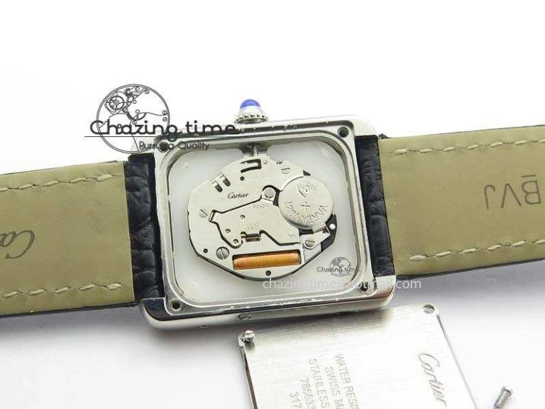 Tank Ladies 25mm SS GF 1:1 Best Edition White Dial On Black Croc Leather Ronda Quartz