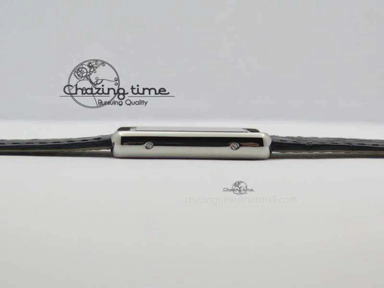 Tank Ladies 28mm SS GF 1:1 Best Edition White Dial On Black Croc Leather Ronda Quartz