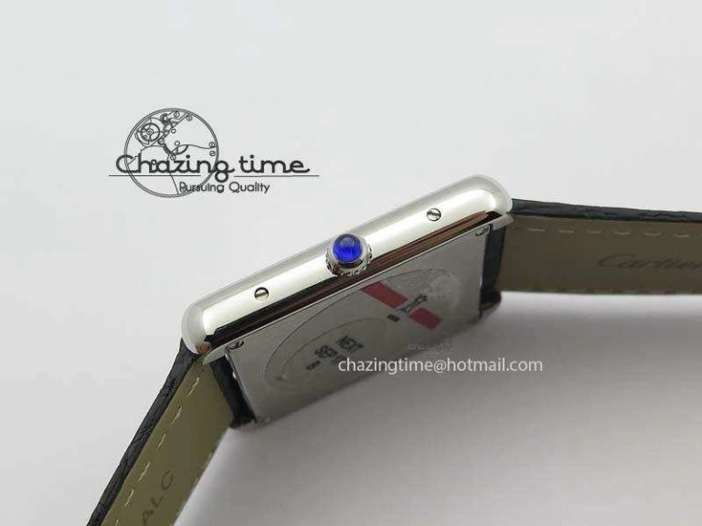 Tank Ladies 28mm SS GF 1:1 Best Edition White Dial On Black Croc Leather Ronda Quartz
