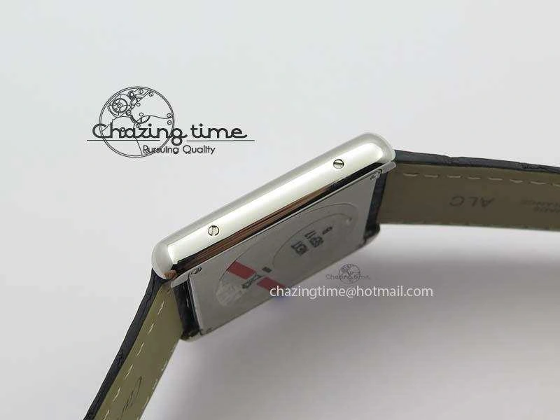Tank Ladies 28mm SS GF 1:1 Best Edition White Dial On Black Croc Leather Ronda Quartz