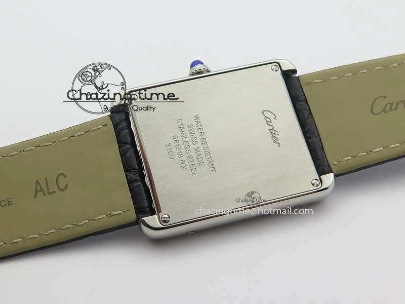 Tank Ladies 28mm SS GF 1:1 Best Edition White Dial On Black Croc Leather Ronda Quartz