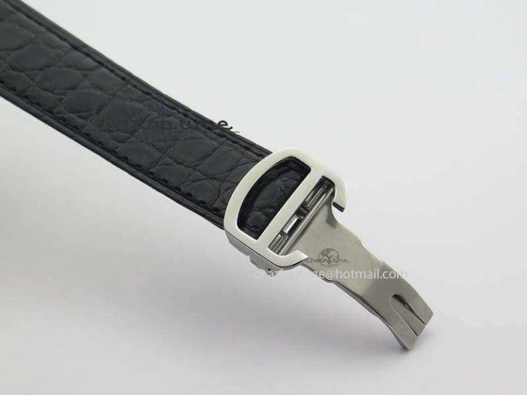 Tank Ladies 28mm SS GF 1:1 Best Edition White Dial On Black Croc Leather Ronda Quartz