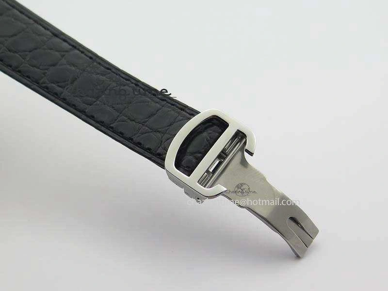 Tank Ladies 28mm SS GF 1:1 Best Edition White Dial On Black Croc Leather Ronda Quartz