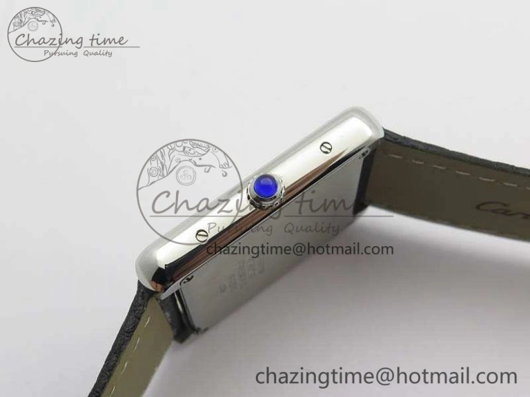 Tank Ladies W5200002 28mm SS GF 1:1 Best Edition White Dial On Black Leather Strap Ronda Quartz