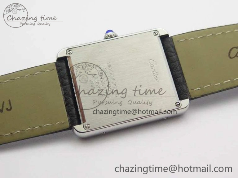 Tank Ladies W5200002 28mm SS GF 1:1 Best Edition White Dial On Black Leather Strap Ronda Quartz