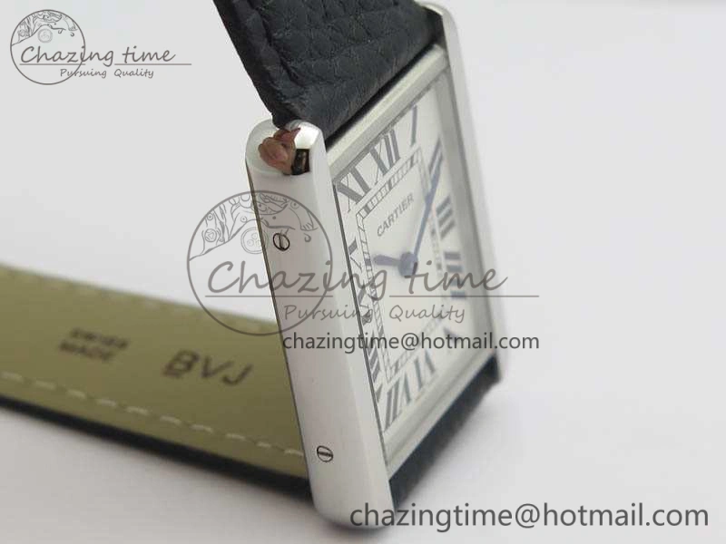 Tank Ladies W5200002 28mm SS GF 1:1 Best Edition White Dial On Black Leather Strap Ronda Quartz