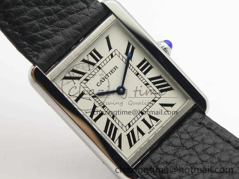 Tank Ladies W5200002 28mm SS GF 1:1 Best Edition White Dial On Black Leather Strap Ronda Quartz