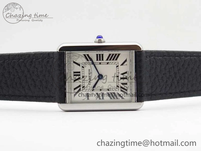 Tank Ladies W5200002 28mm SS GF 1:1 Best Edition White Dial On Black Leather Strap Ronda Quartz