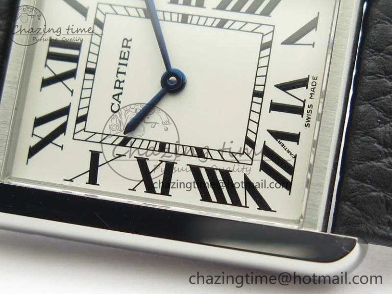 Tank Ladies W5200002 28mm SS GF 1:1 Best Edition White Dial On Black Leather Strap Ronda Quartz