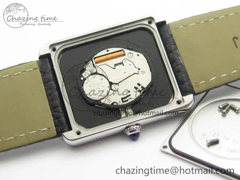 Tank Ladies W5200002 28mm SS GF 1:1 Best Edition White Dial On Black Leather Strap Ronda Quartz