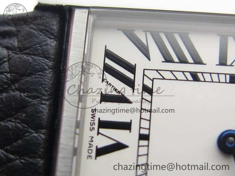 Tank Ladies W5200002 28mm SS GF 1:1 Best Edition White Dial On Black Leather Strap Ronda Quartz