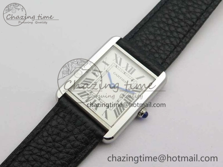 Tank Ladies W5200002 28mm SS GF 1:1 Best Edition White Dial On Black Leather Strap Ronda Quartz