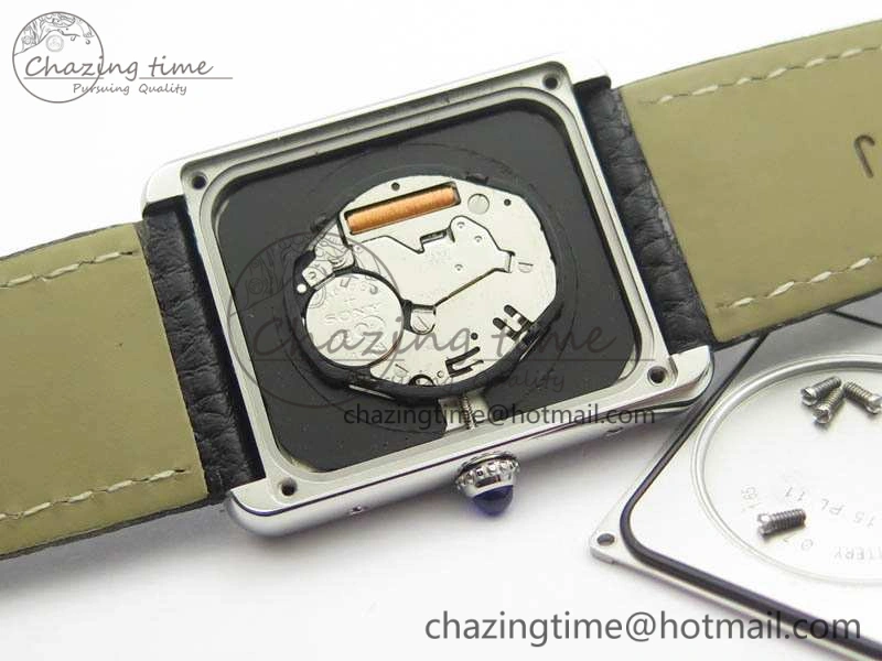 Tank Ladies W5200002 28mm SS GF 1:1 Best Edition White Dial On Black Leather Strap Ronda Quartz